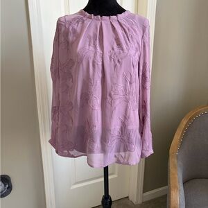 Chico's Lavender Embroidered Blouse